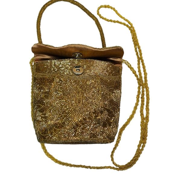 Vintage Gold Beaded Evening Handbag - Picture 8 of 13
